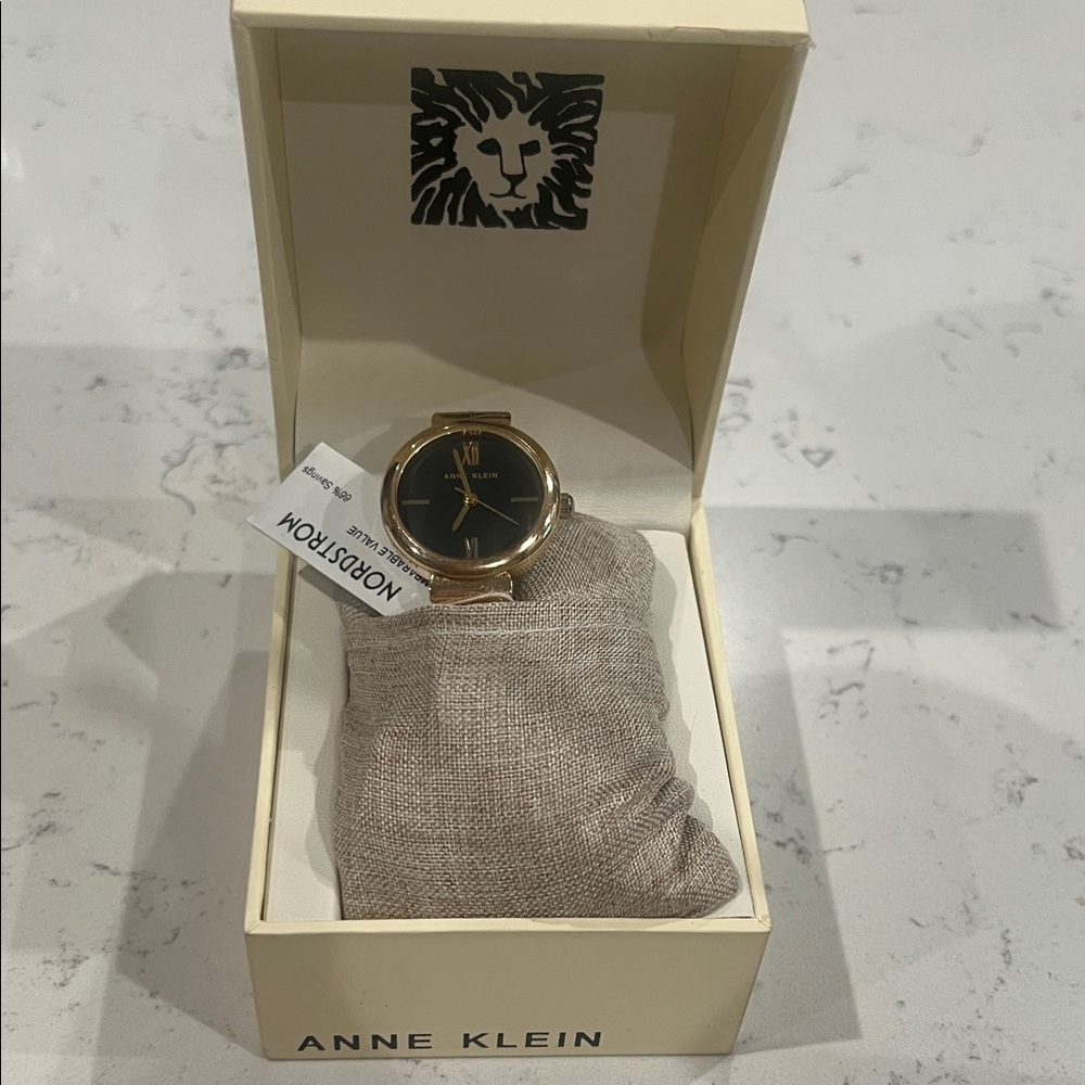 Anne Klein Black Gold Watch